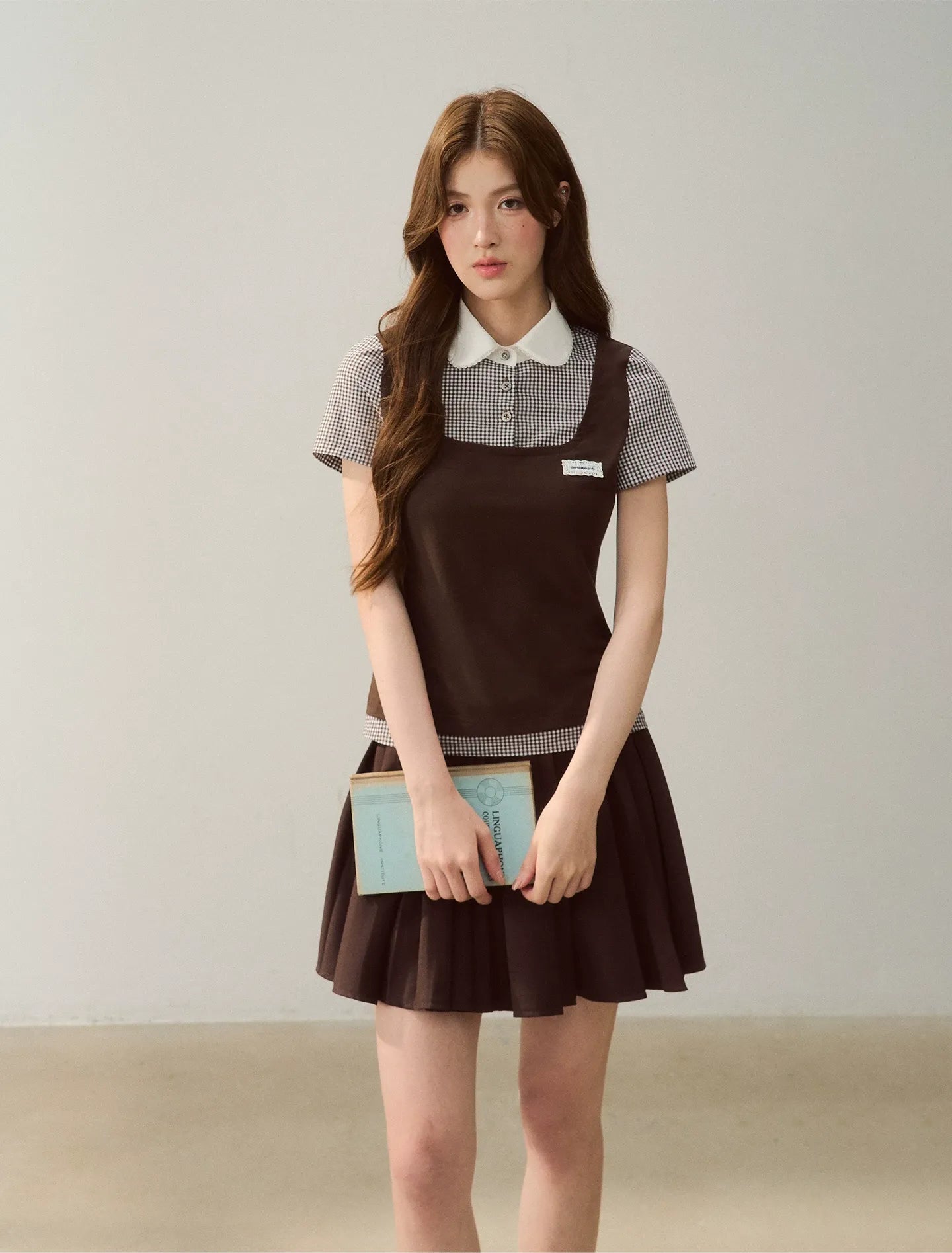 Patchwork Doll Collar Shirt