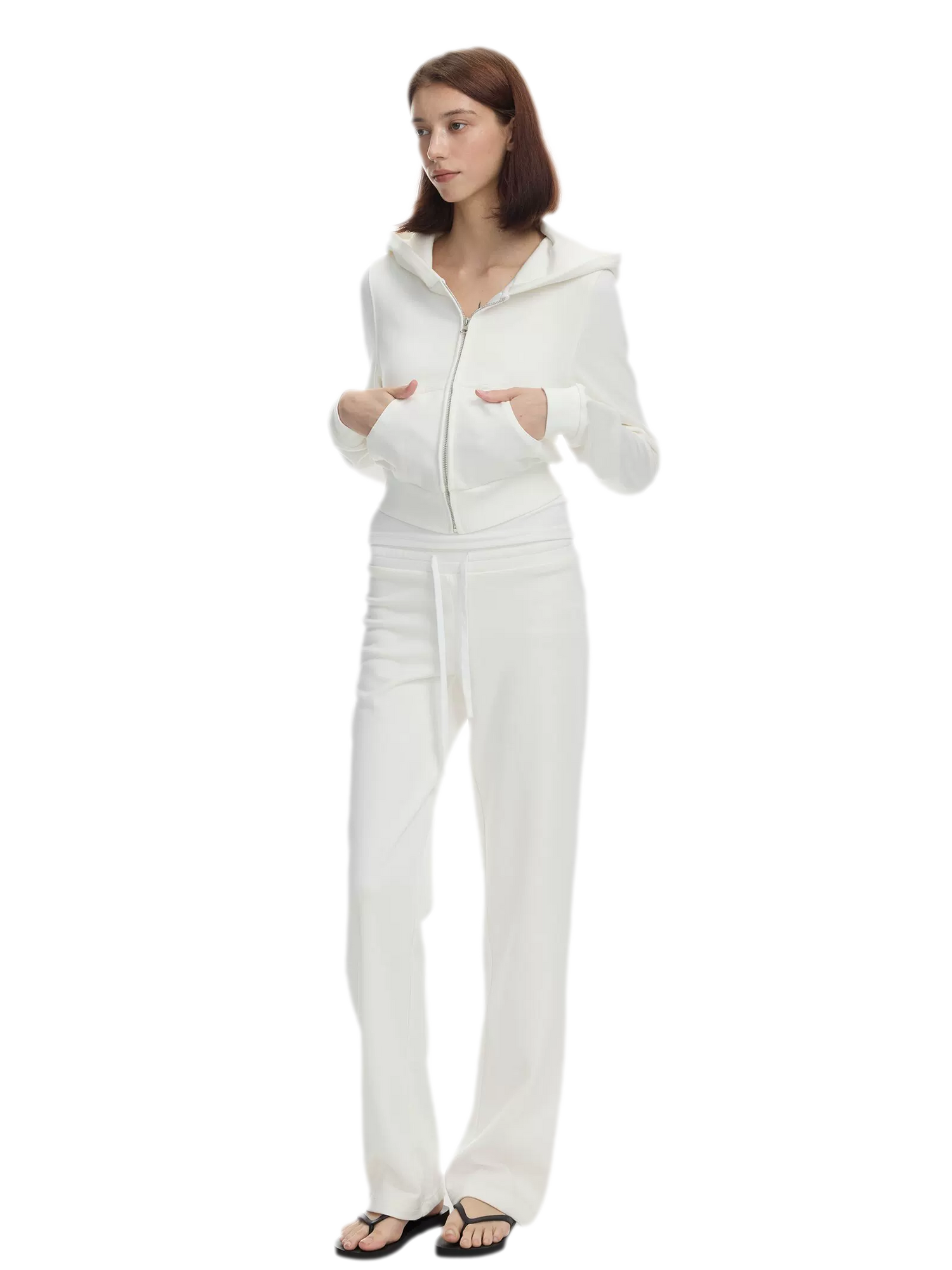 Ribbed Slim-Fit Cropped Hoodie
