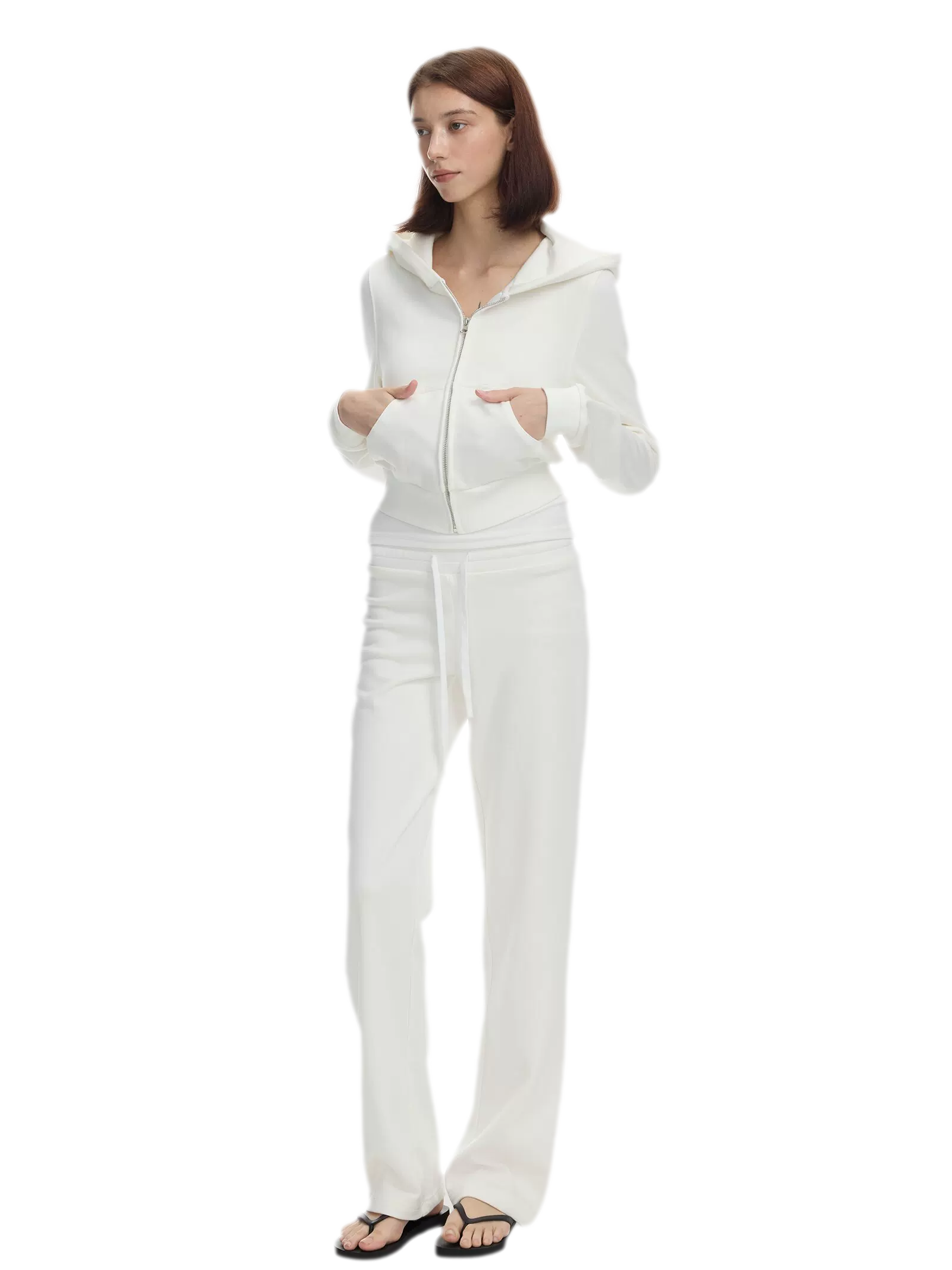 Ribbed Slim-Fit Cropped Hoodie