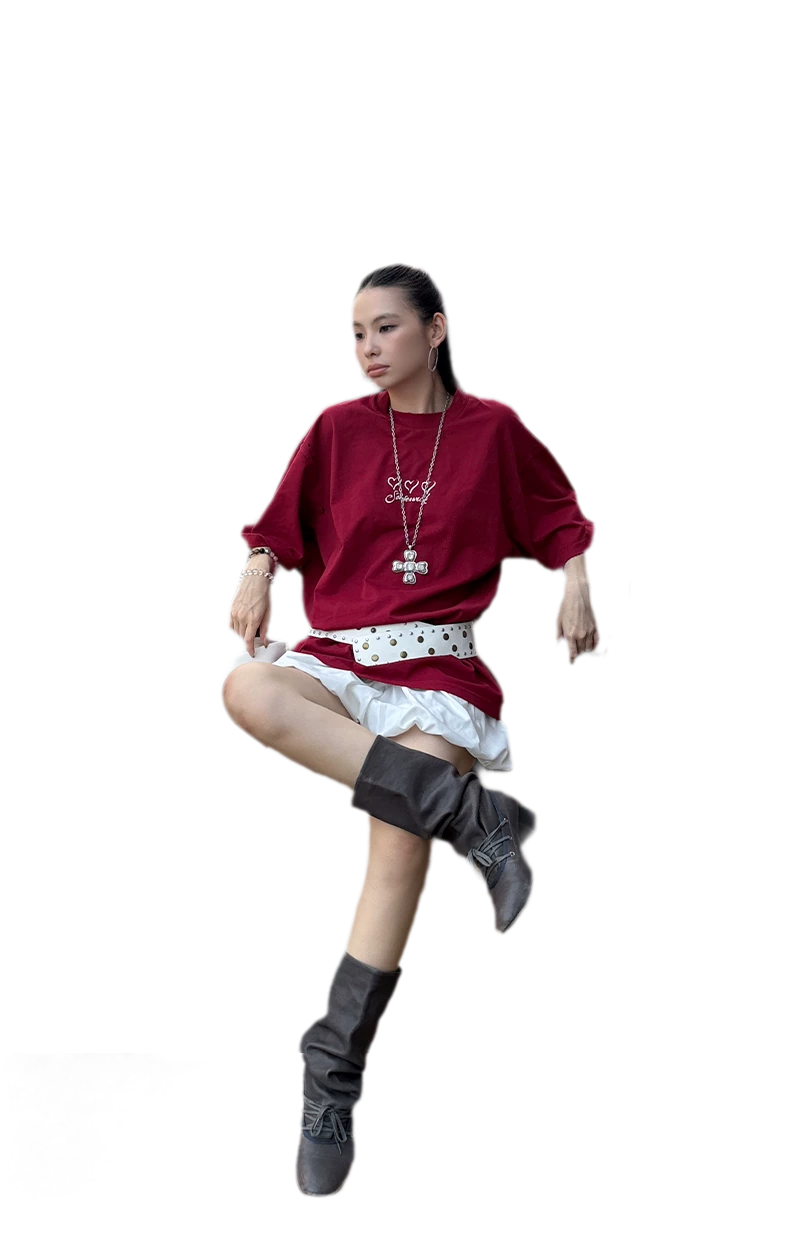 Printed Double-Waist Bubble Skirt