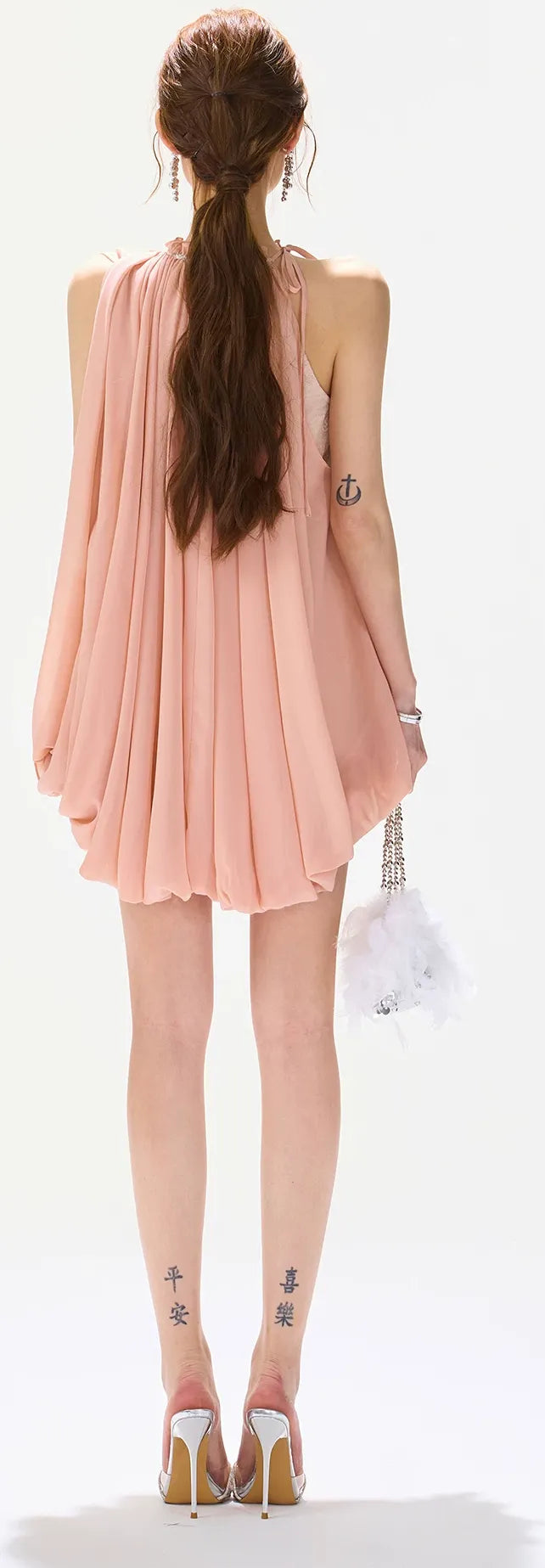 Beaded Halter Peplum Top
