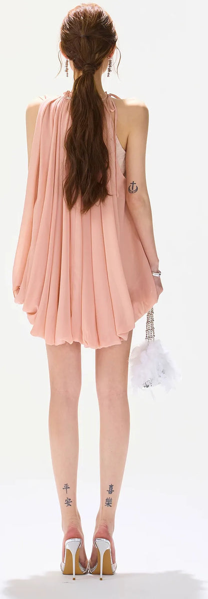 Beaded Halter Peplum Top