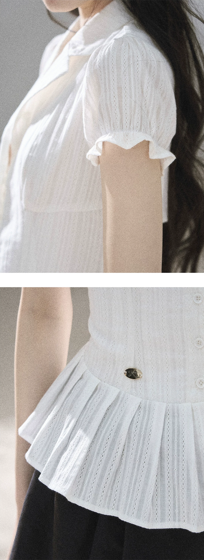 Textured Puff Sleeve Blouse