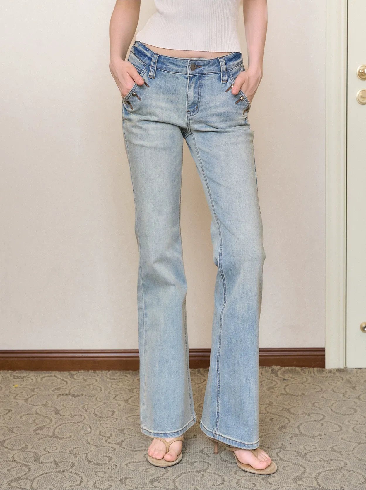 Vintage Low-Rise Flare Jeans