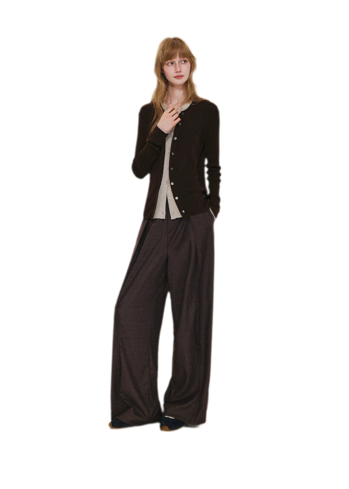 Fine Knit Contrast Cardigan