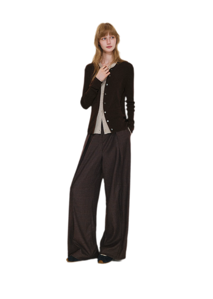 Fine Knit Contrast Cardigan