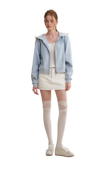 Bow A-Line Denim Skirt