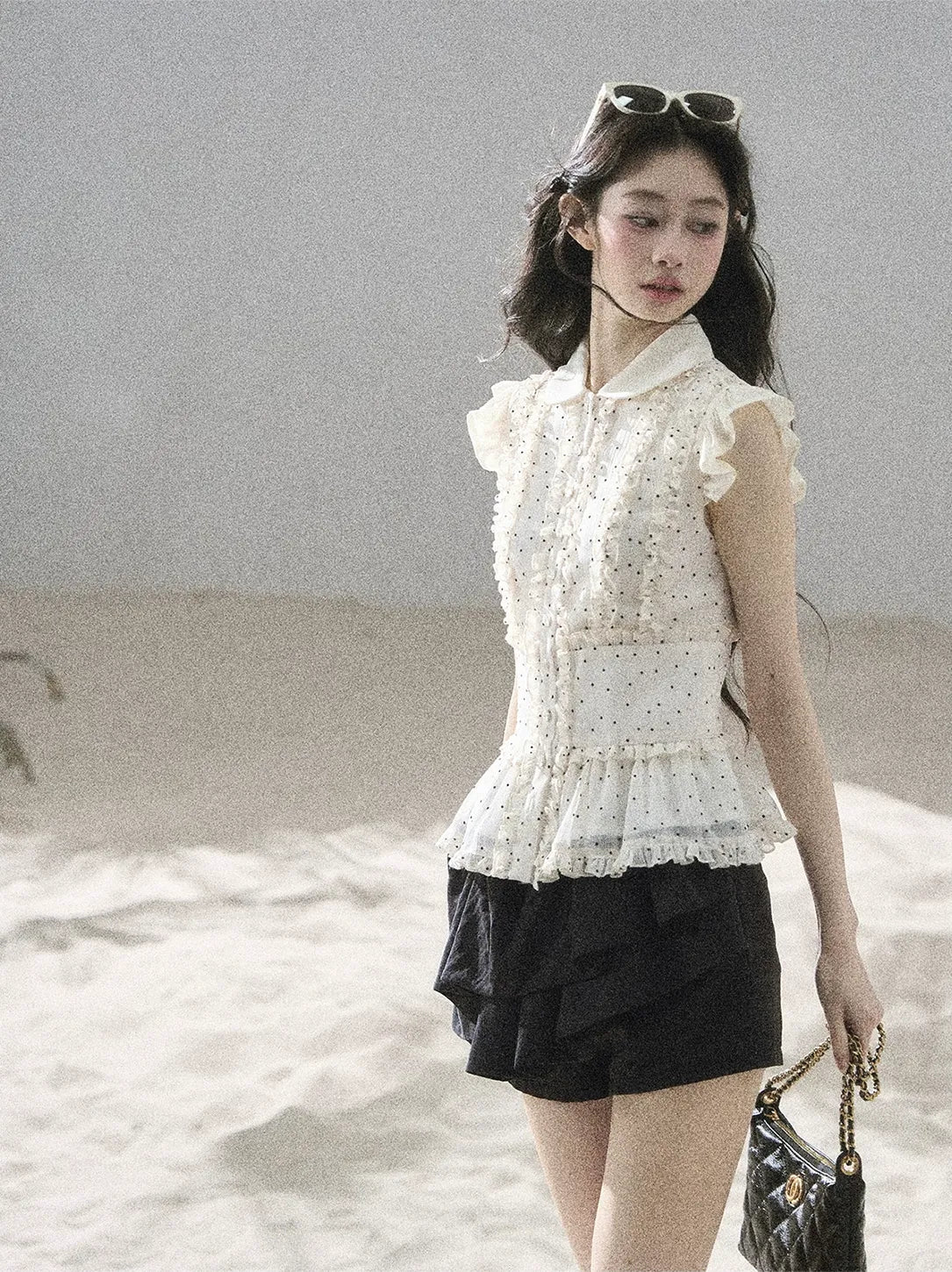 Polka Dot Ruffle Blouse