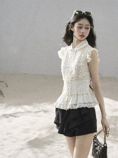 Polka Dot Ruffle Blouse