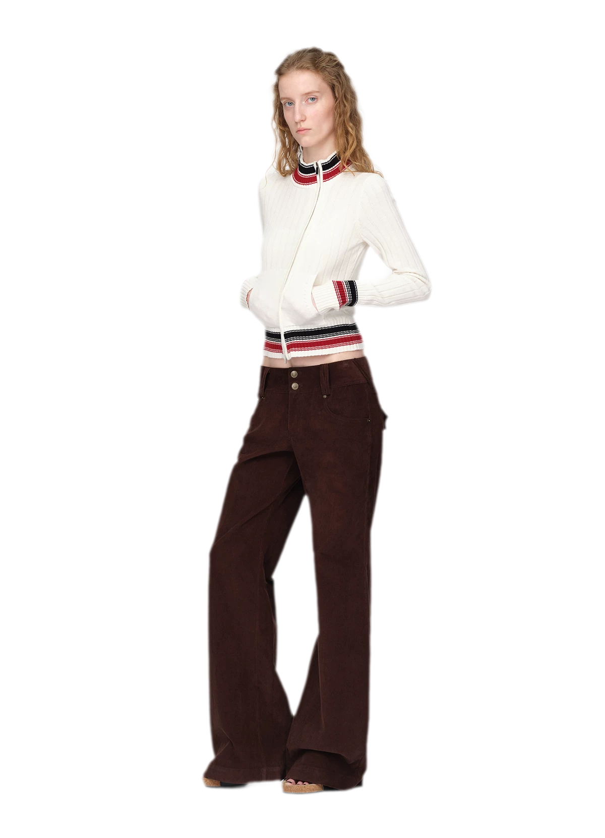 Washed Corduroy Wide-Leg Trousers