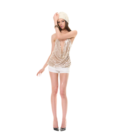 Sequin Halter Mini Dress