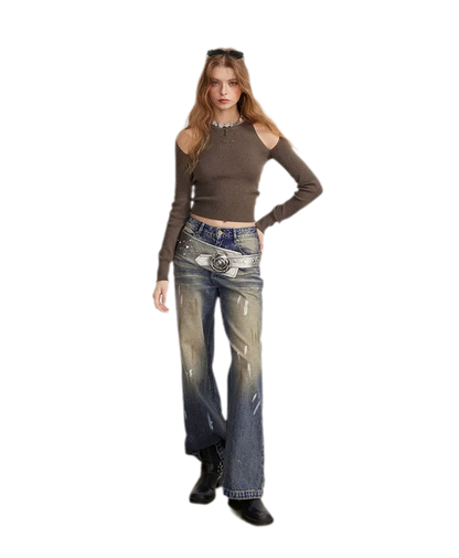 Cutout Slim-Fit Knit Top