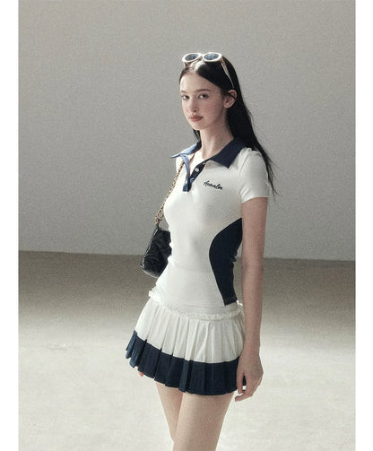 Preppy Knit Skirt Set