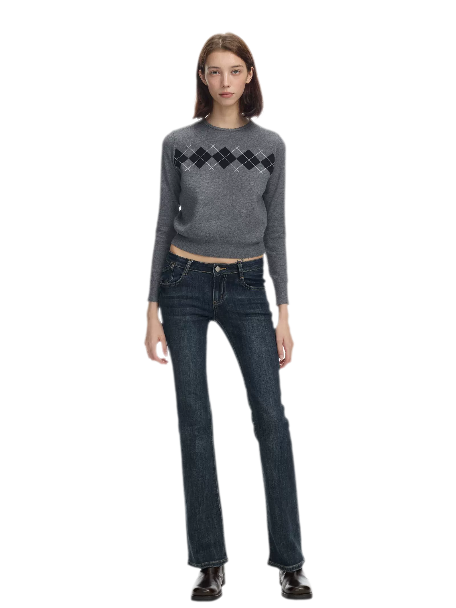 Argyle Waist-Shaped Sweater Set