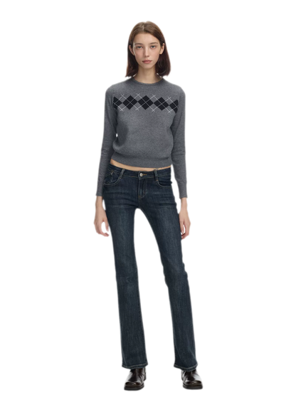 Argyle Waist-Shaped Sweater Set