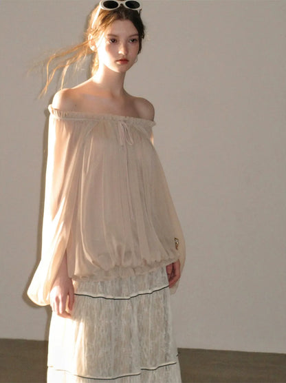 Crinkled Off-Shoulder Top
