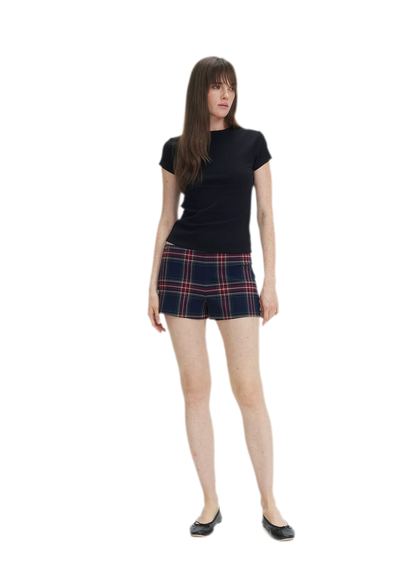 Vintage Plaid Low-Rise Bottoms