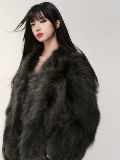 Crown-Grade Fox Fur Jacket