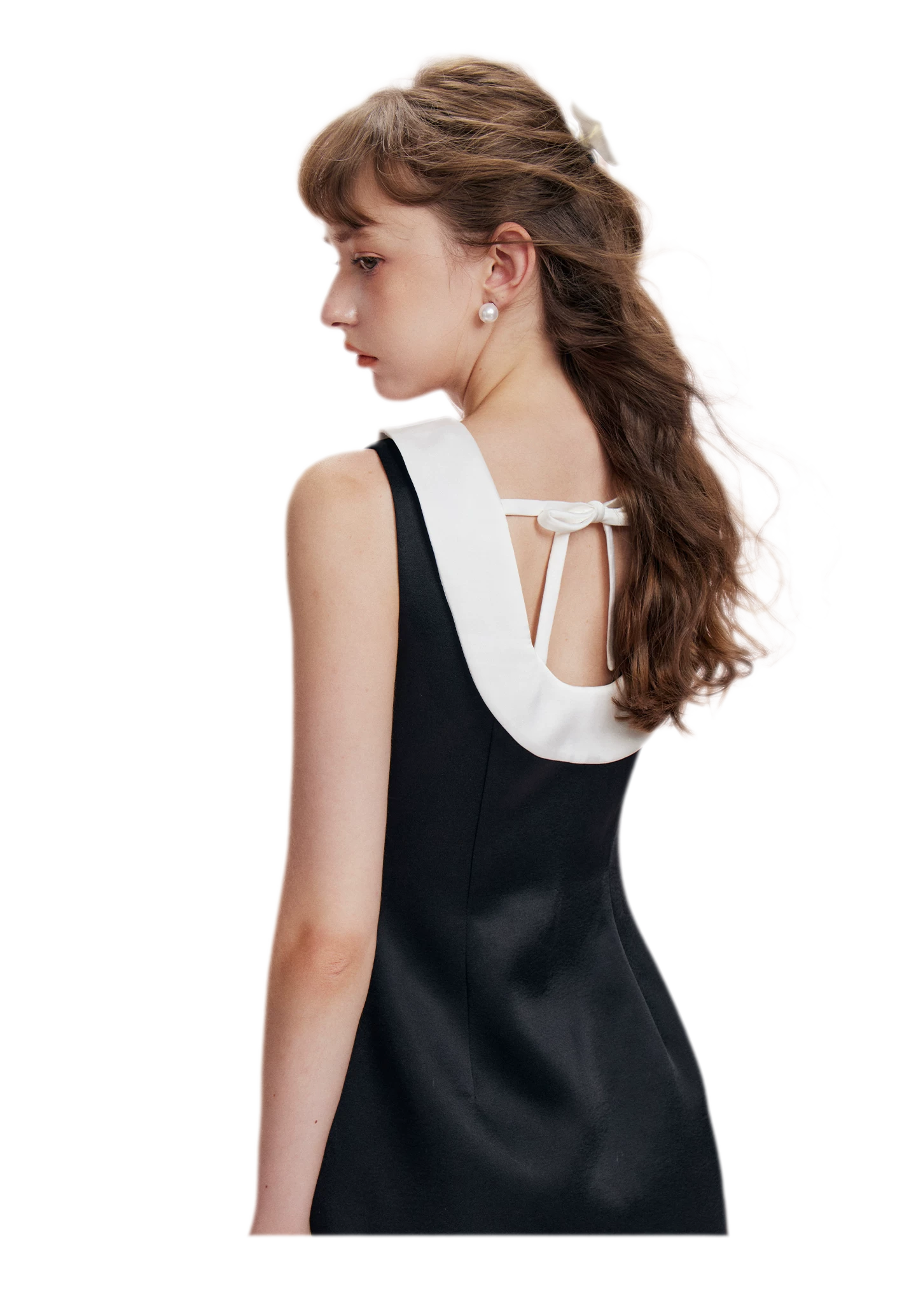 Satin Open-Back Bow Dress