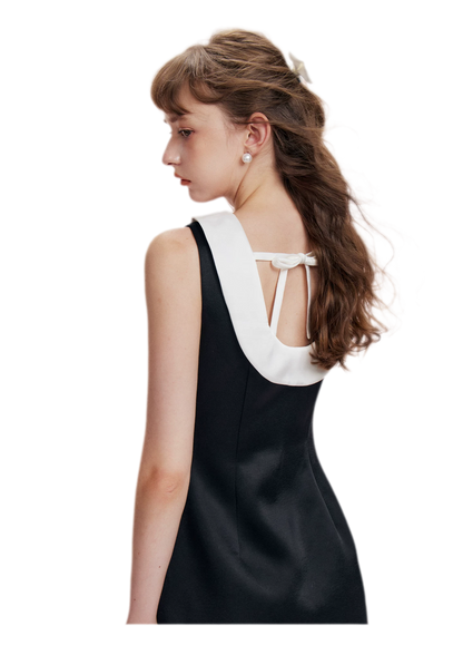 Satin Open-Back Bow Dress