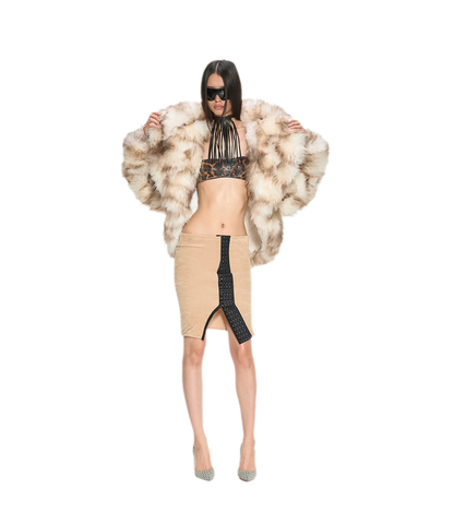 Gradient Leopard Faux Fur Coat