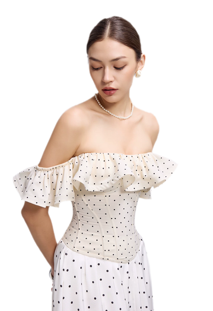 Polka Dot Ruffle Corset