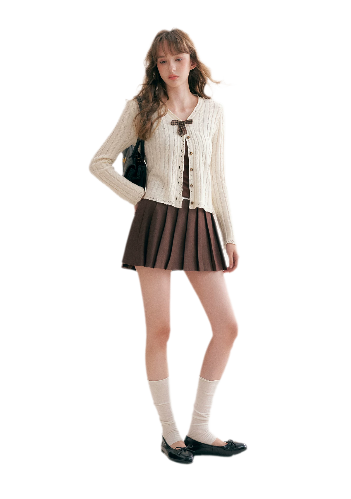 Cable Knit V-Neck Cardigan