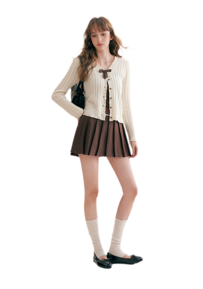 Cable Knit V-Neck Cardigan
