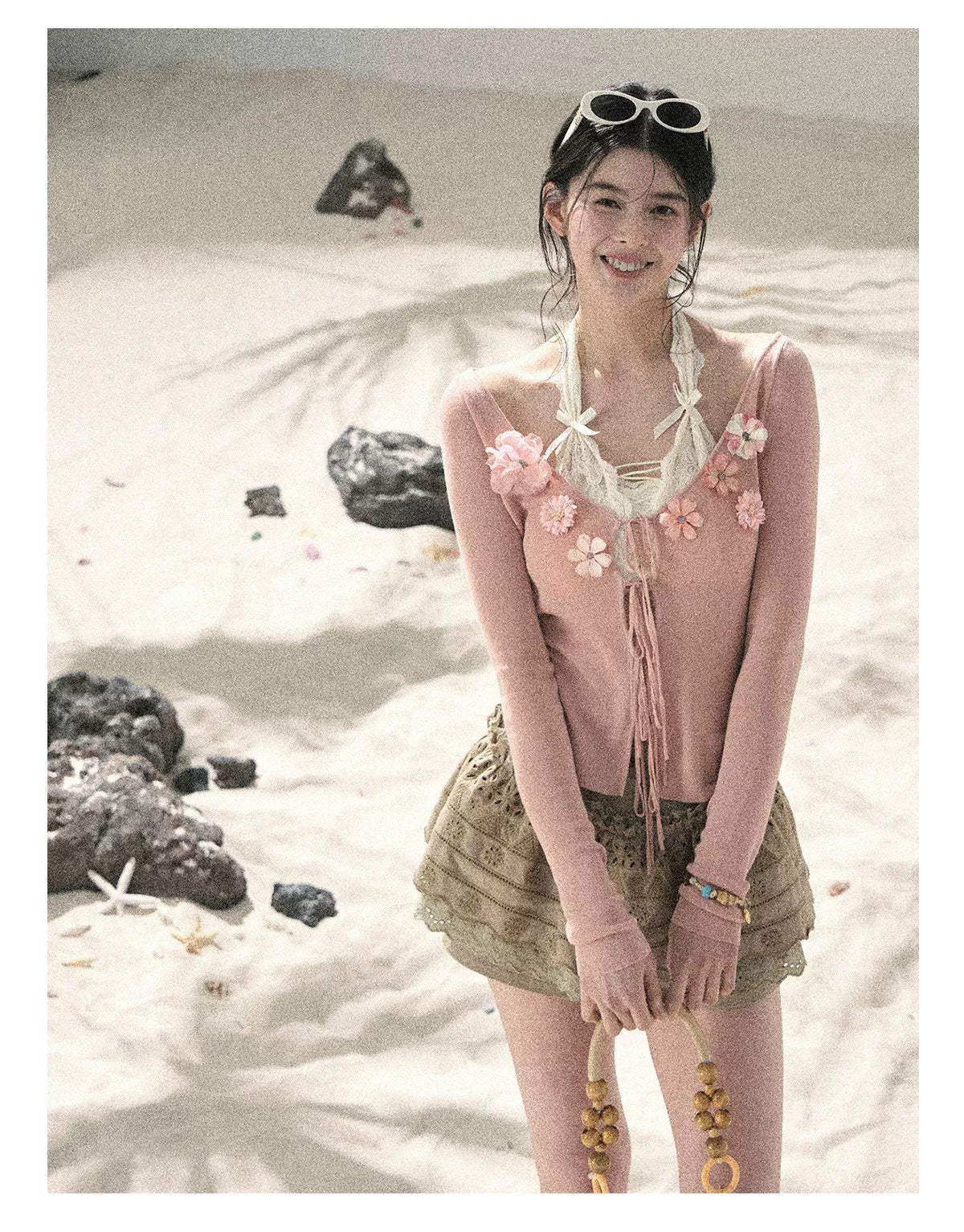 "Private Petals" French-style Sun Protection Cardigan