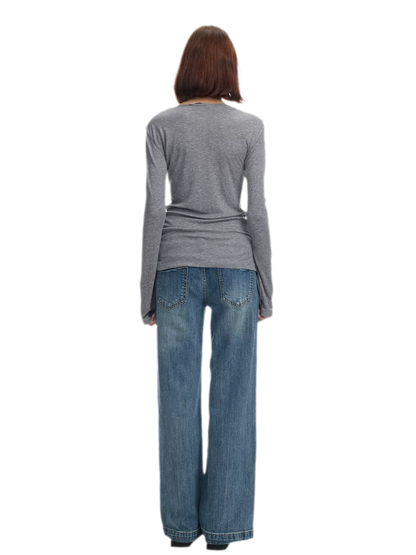 Lyocell Wool Six-Button Henley