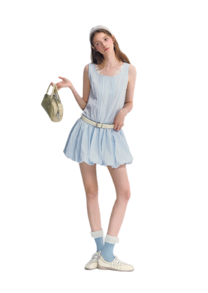 Lace Square Neck Dress