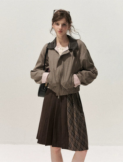 Reversible Houndstooth Cropped Jacket