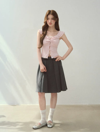 Ruffle Knot Fitted Top