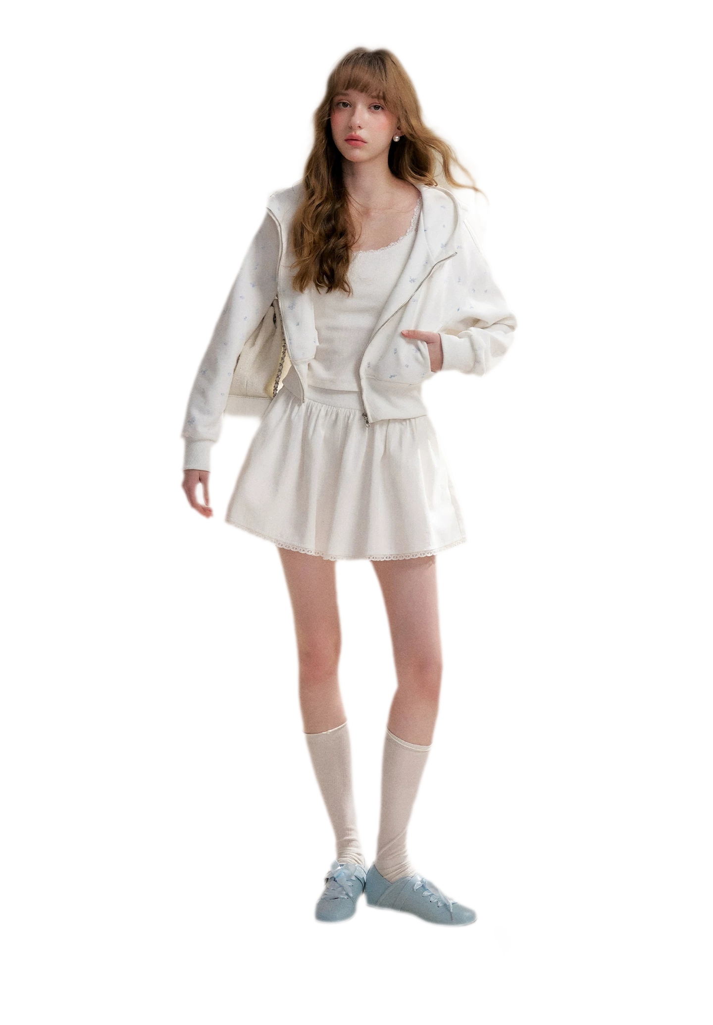 Textured A-Line Short Skirt