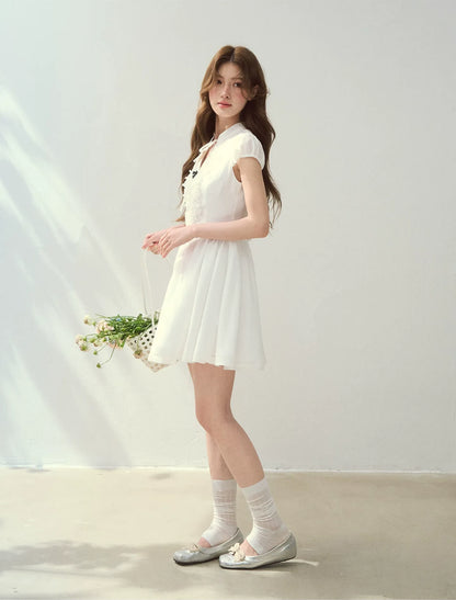 Acetate Ruffle Midi Dress