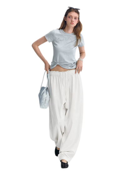 Rhinestone Twisted Hem Tee