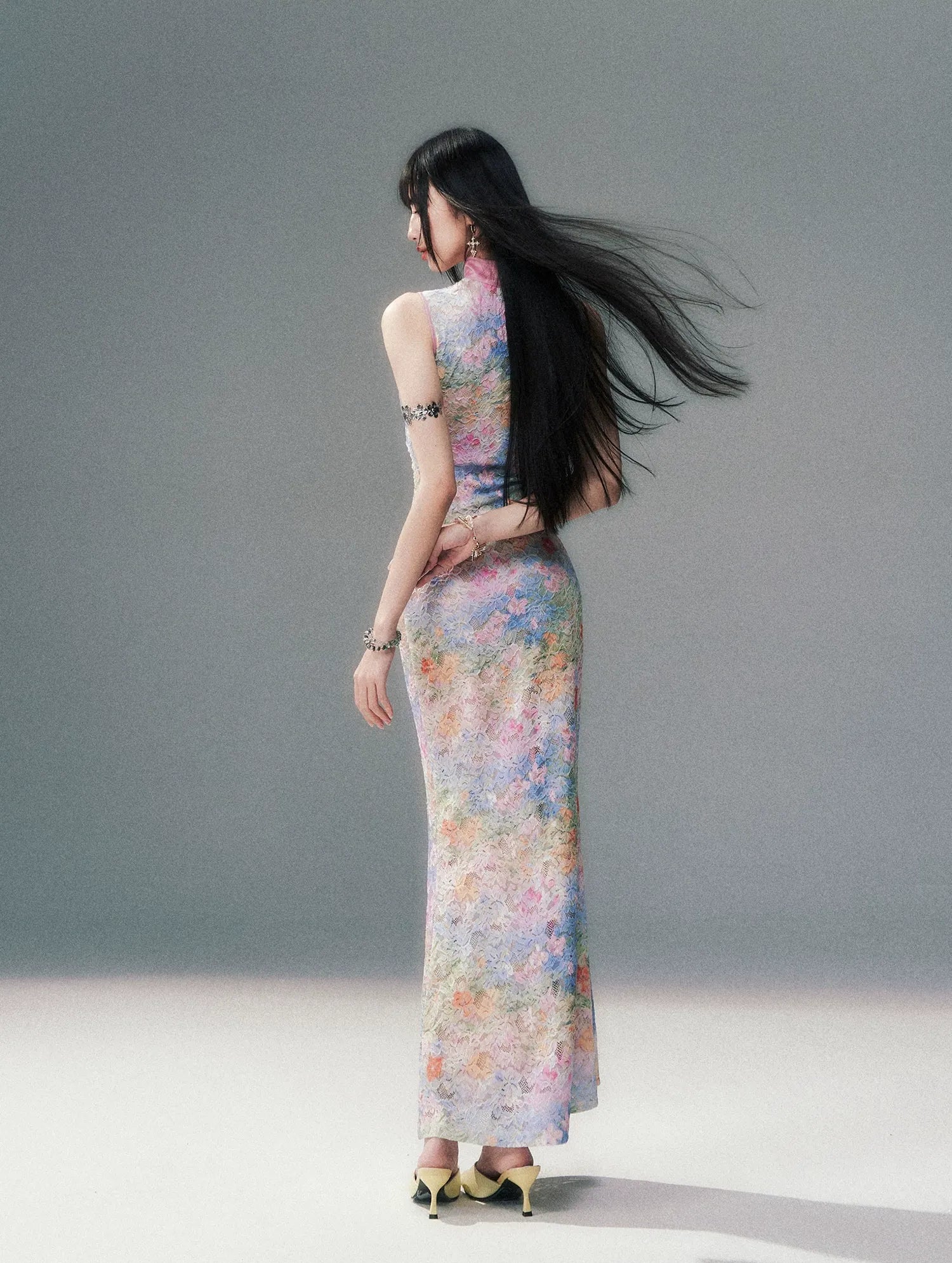 Spring Oil Painting Qipao Dress