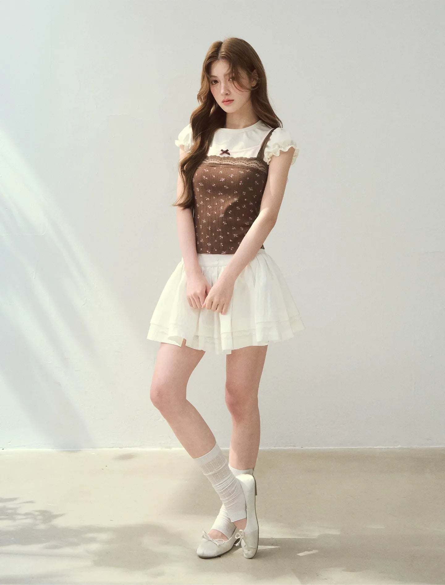 Floral Lace Strap T-Shirt