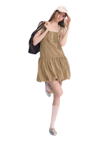 Ruched Lace Bubble Dress