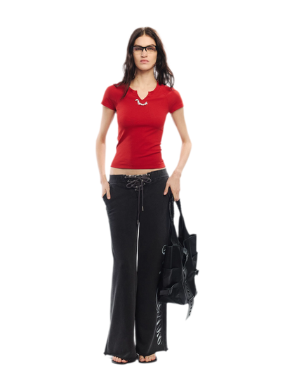 Summer V-neck Slim Fit T-shirt