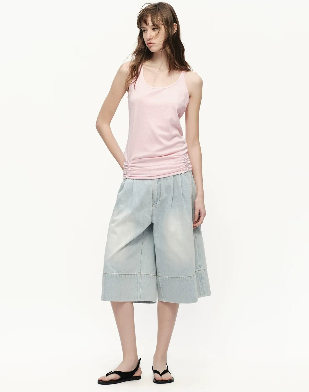 Lyocell Ruched Racerback Tank