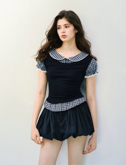 High-Intellect Tencel Wool Faux Two-Piece T-Shirt