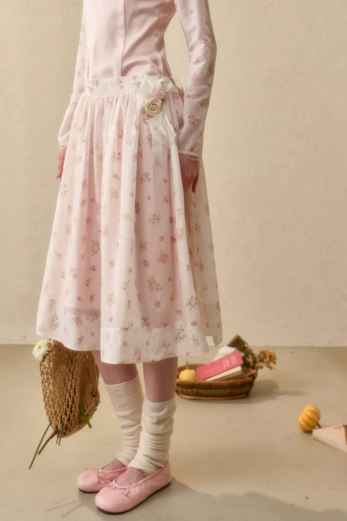 Floral Satin Peter Pan Dress