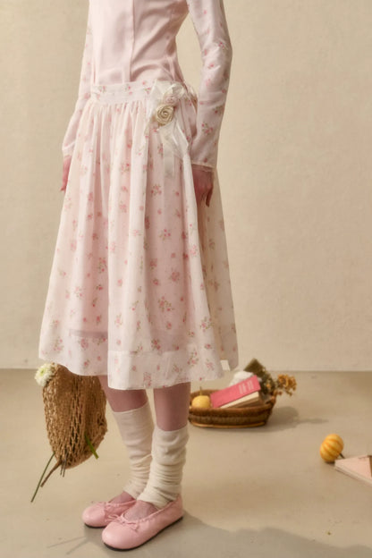 Floral Satin Peter Pan Dress
