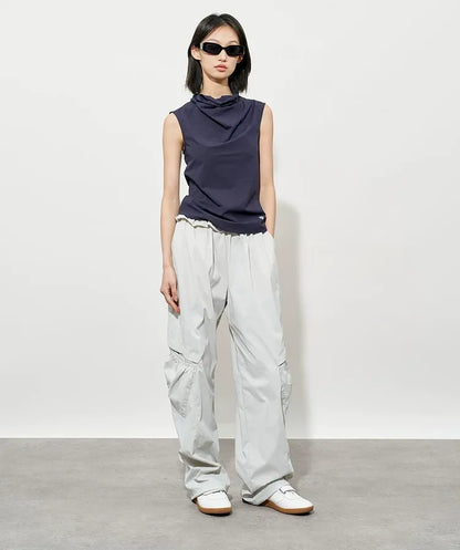 Quick-Dry Ruffle Wide-Leg Pants