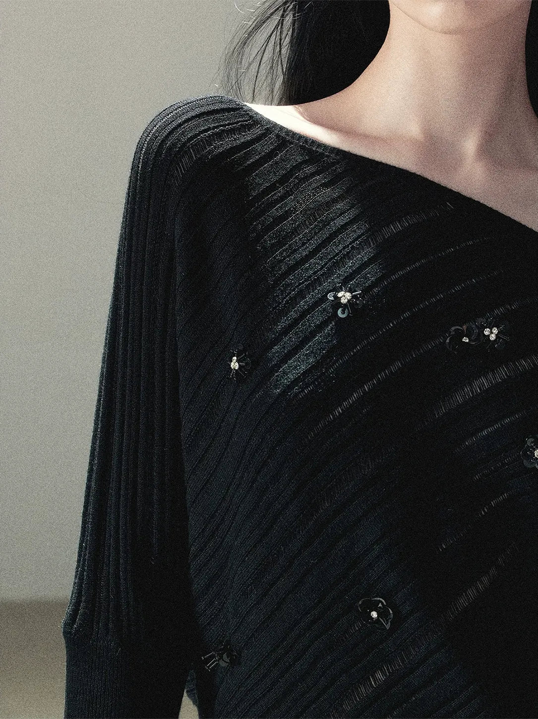Asymmetric Cutout Relaxed Knit Top
