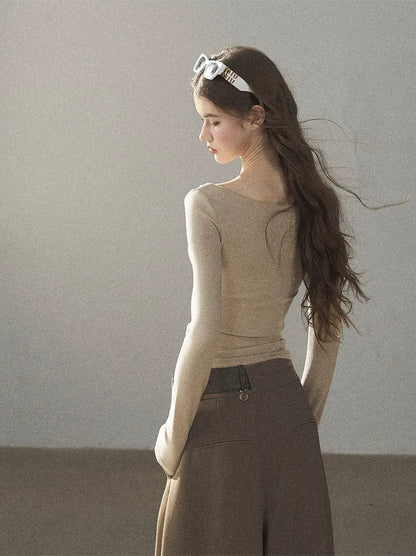 Lace Spliced Slim Fit Top