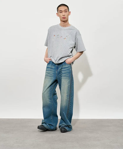 Hand Drawn Tennis Embroidery Tee