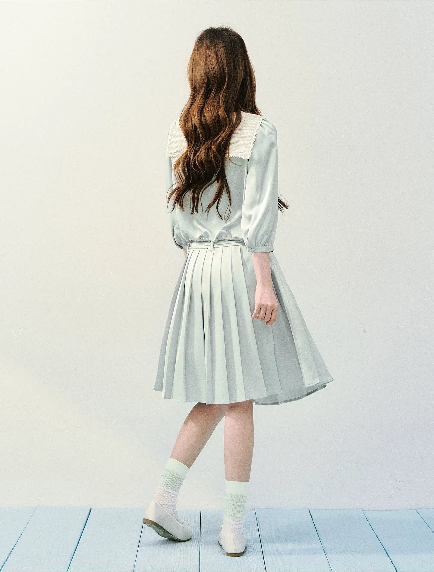 Mint Chronicle Navy Collar Embroidered Set