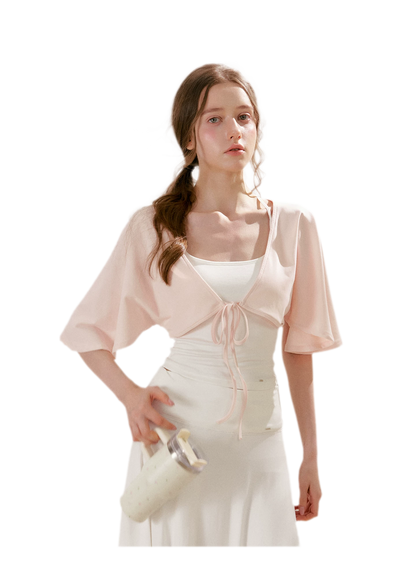 Airy Cloud Feel Halter U-Neck Vest and Batwing